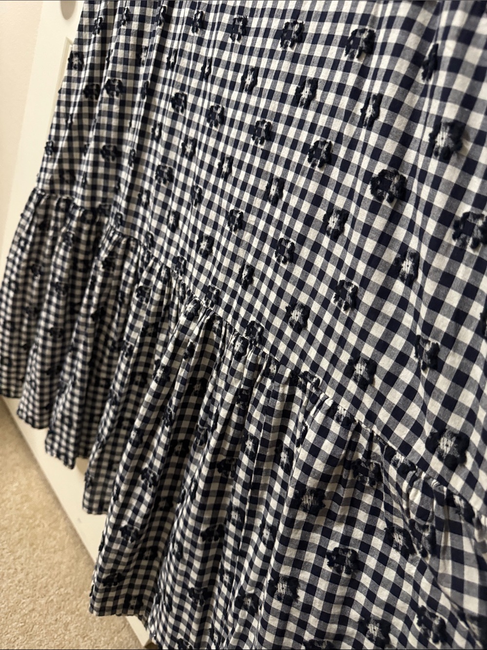 Madewell Black & White Gingham Maxi Dress with Ruffle Straps - Picture 7 of 10